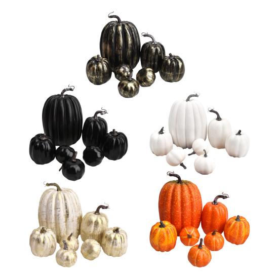 7 шт. Искусственные тыквы Осеннее украшение Искусственная пенопластовая тыква Настольная центральная композиция для Дня благодарения Урожай Осень Домашний декор