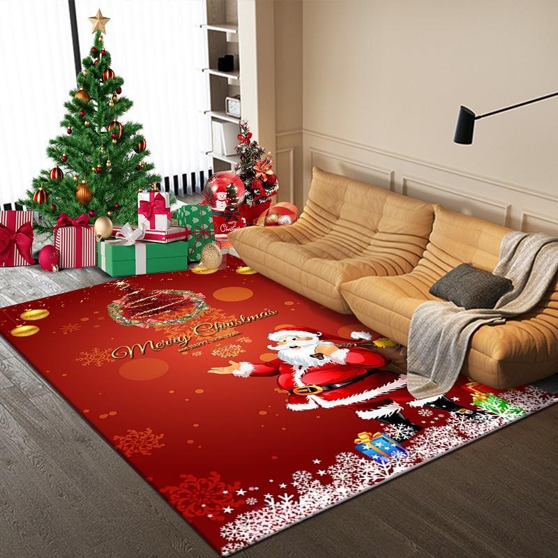 Christmas Decoration Home Living Room Carpet Cartoon Bedroom Bedside Children Non-slip Mat Large Area Sofa Easy Clean Cute Rugs