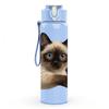 1PC Siamese Cat Kitten Portrait Print 750ml Color Plastic Sports Water Bottle Leakproof Flip Straw Lid Suitable for Sports Office Home Use
