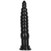 Black 32cm Pointed Extra Long Anal Plug for Outdoor Wear Anal Strip Practice Anal Torture Tool Anal Expansion Tool