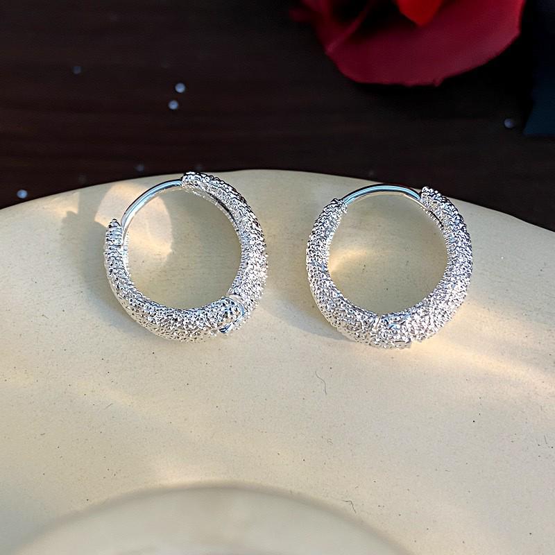 Vintage Rose Leaf Metal Cuban Link Pearl Earrings for Women