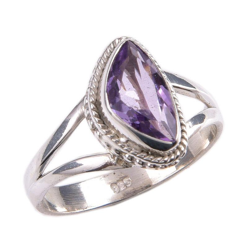 Натуральный розовый аметист драгоценный камень 925 пробы серебро ювелирное кольцо S.8 E3O60