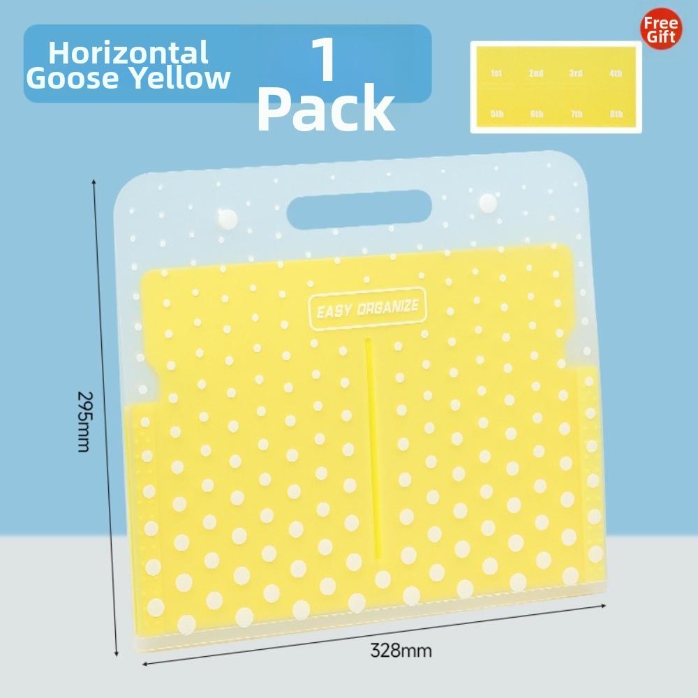 PP Material Expanding File Organizer 9-Pocket Document Storage Bag Exam Paper Storage