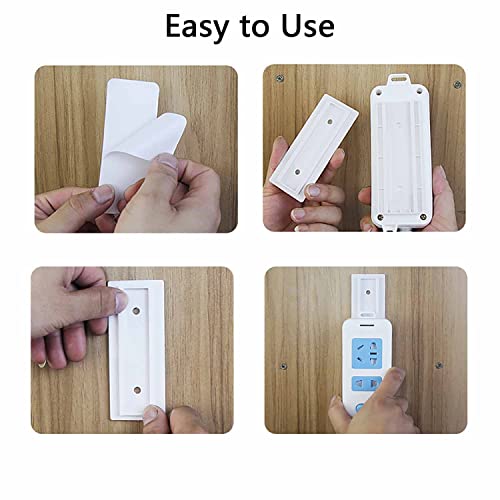 Non-punching self-adhesive plug holder 12 pcs desktop plug storage socket fixing wall cable manager
