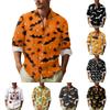 Men's Halloween Prints Button Long Sleeve Shirts Men's Casual Fashion Long Sleeve Shirts