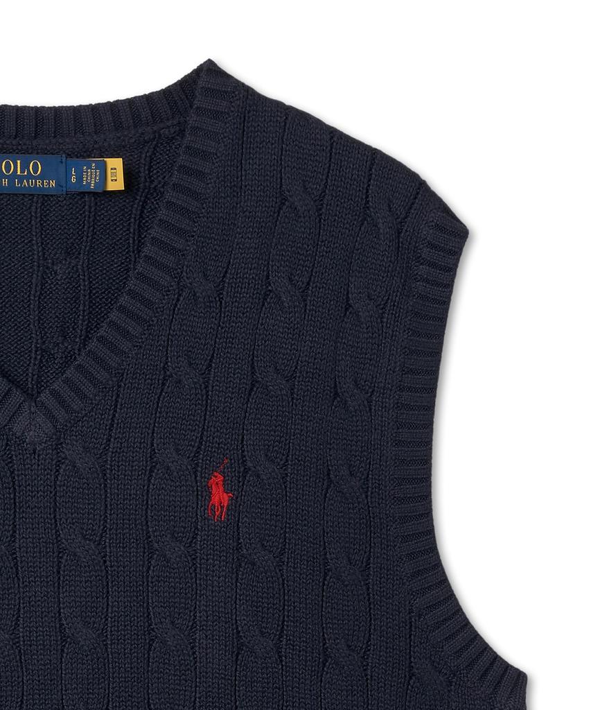 POLO RALPH LAUREN Cable Knit Cotton Sweater Vest - Navy