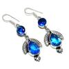 London Blue Topaz Handmade 925 Sterling Silver Jewelry Earring 2.25" I8a48