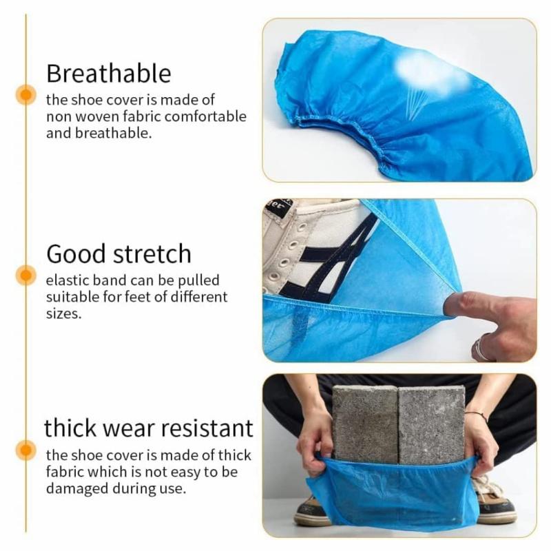 Одноразовые бахилы противоскользящие 100 шт. Бахилы из нетканого материала водонепроницаемые одного размера подходят большинству ковровых покрытий для помещений сада ботильоны