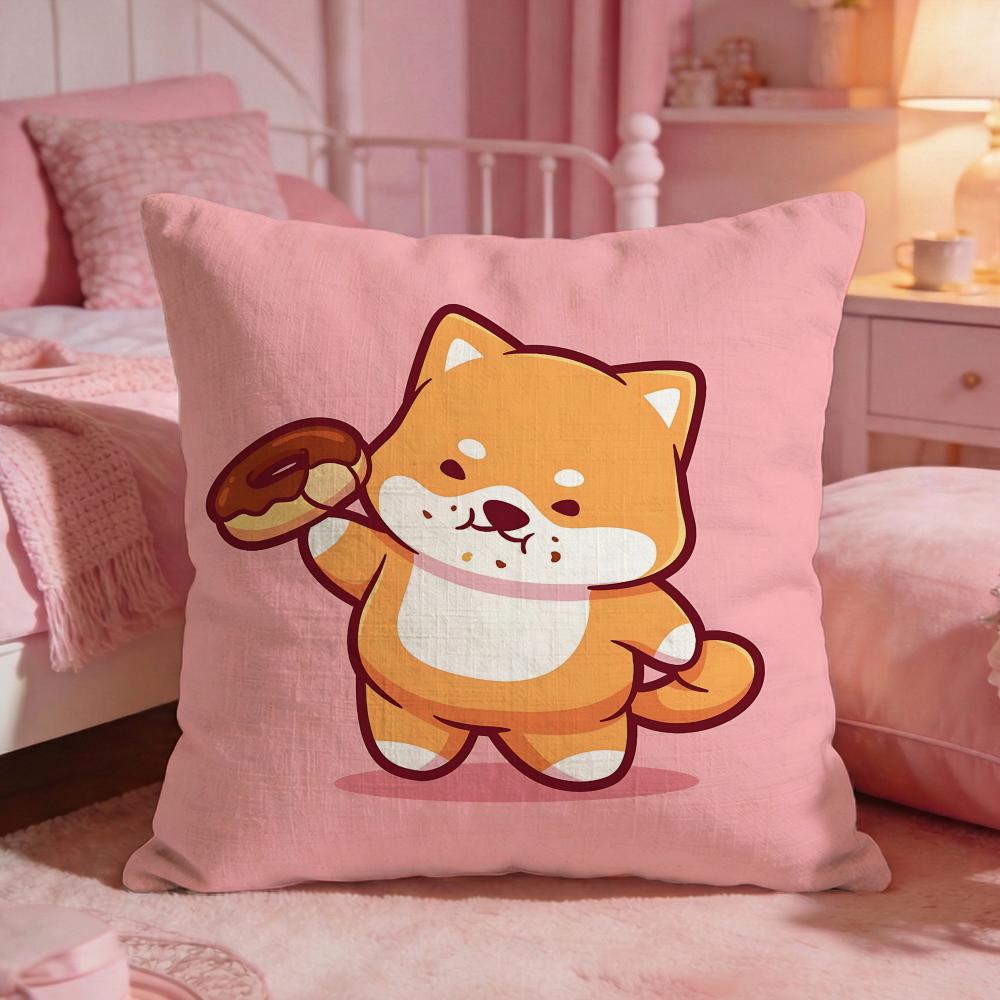 AnimalAdorable Shiba inuS Cushion Cover Premium Comfort Reversible Pillow Cove Two in One Design for Any Room  Car Interior