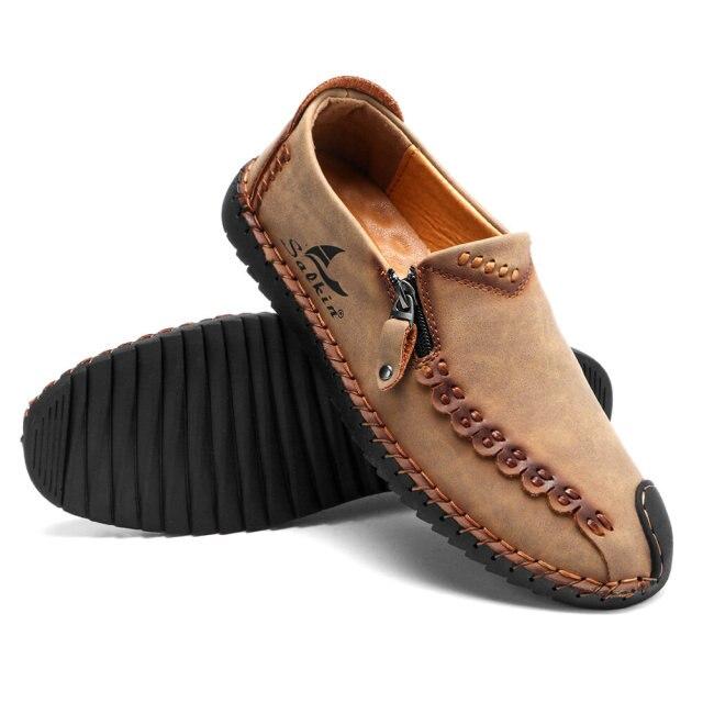 New Fashion Men 'S Handmade Soft Genuine Leather Shoes Outdoor Waterproof Anti Slip Casual Mens Slip -On Shoe