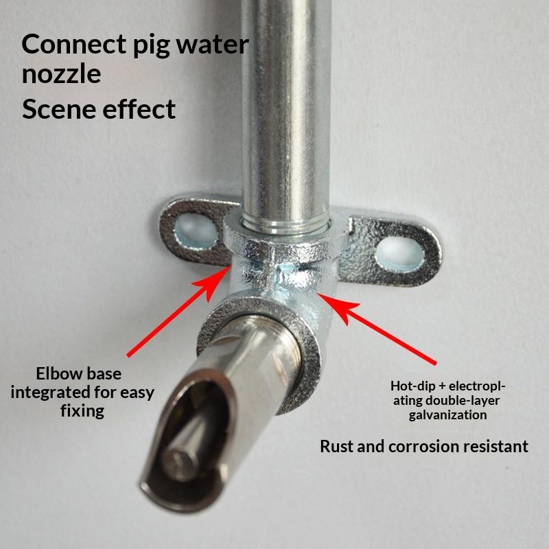 1 Set Pig Automatic Drinking Nozzle Stainless Steel Water Feeder 1/2 Threaded for Small Scale Pig Breeders