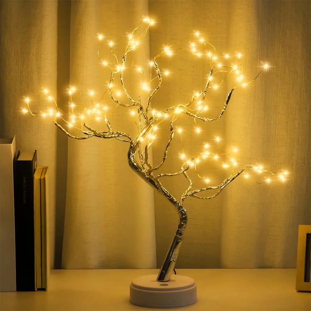 Fairy Tree Light 108Led Twinkle Tree Fairy Light Spirit Silver Tree Lamp Battery/USB Operated Adjustable Branche Home Decoration
