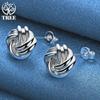 925 Sterling Silver Knot Twist Stud Earrings Jewelry