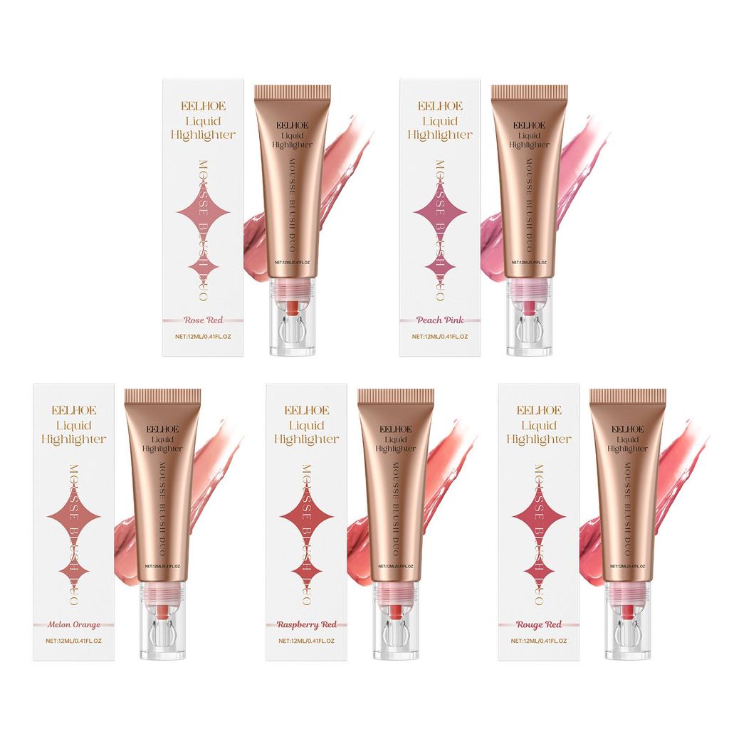 Liquid Highlighter Blush Cream, Natural Light Contouring Highlighter Multi-functional Facial Blush Cream