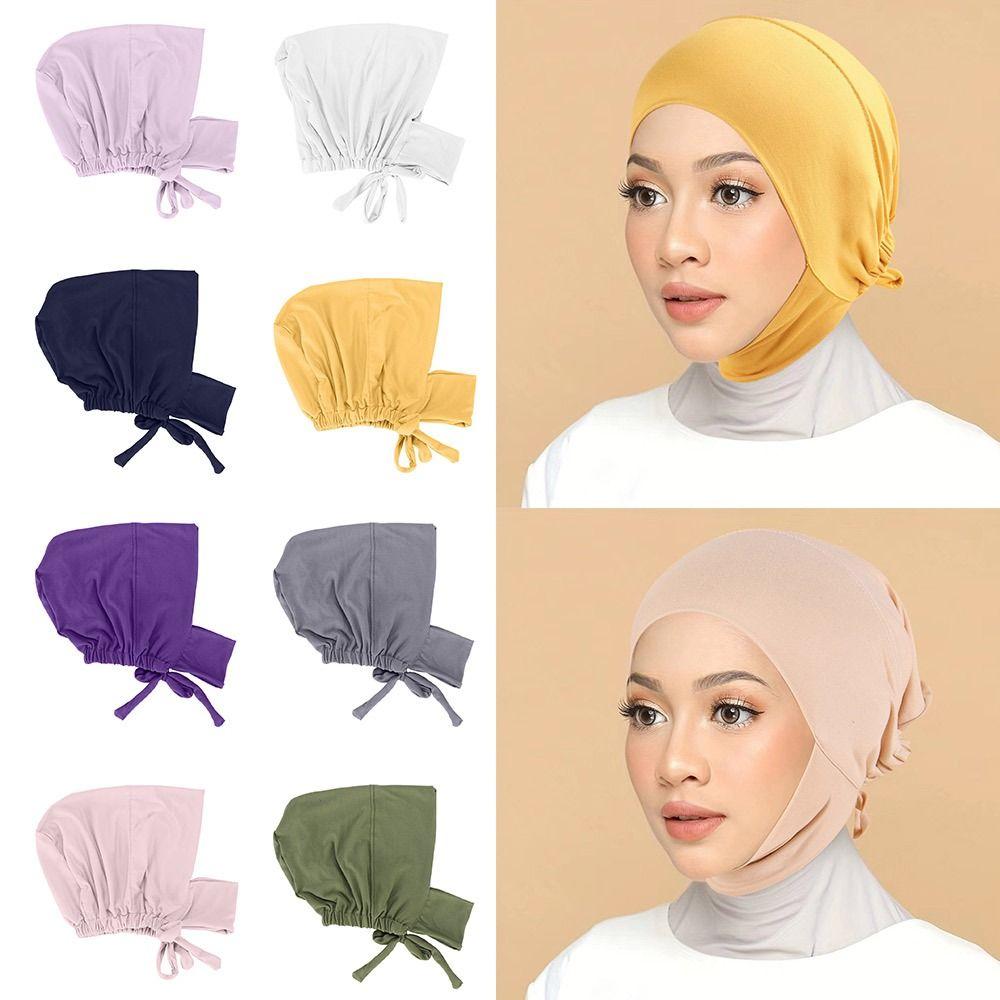 Turbante Muslim Headscarf Hat India Hats Inner Hijab Caps Headband Cap Islamic Underscarf Bonnet