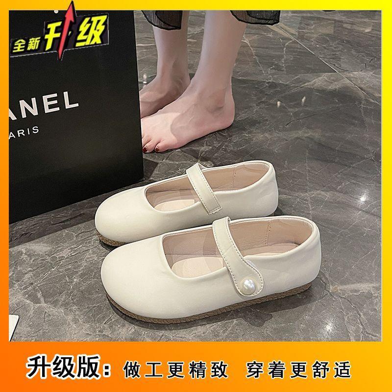 French Light Mouth Flat Bottom Slippers Women's Summer Wear 2025 New Gentle Temperament Single Shoes Mary Jane Soft Sole Half Drag