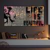 Граффити Бэнкси, постеры и принты на холсте, жизнь прекрасна, картины на холсте, настенные панно для гостиной, офиса, домашнего декора