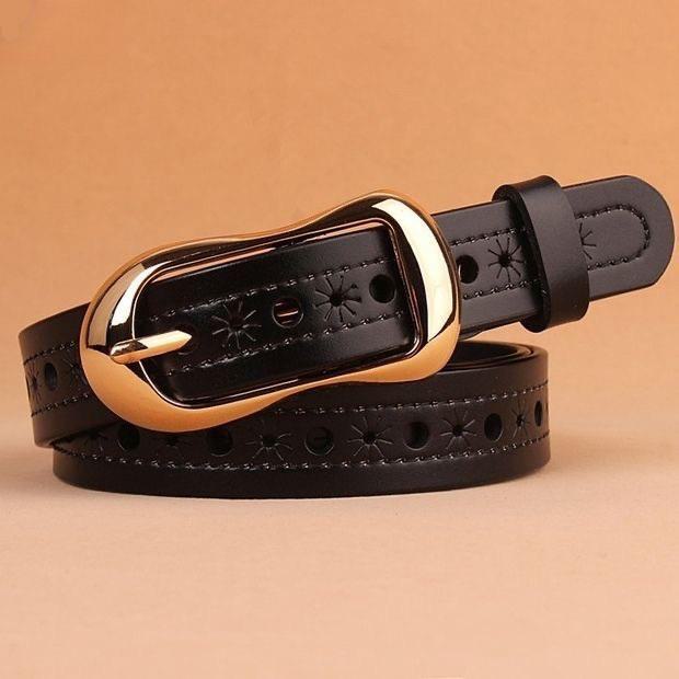 Women's Genuine Leather Casual Pin Buckle Belt - Versatile Korean Cowhide Waist Seal