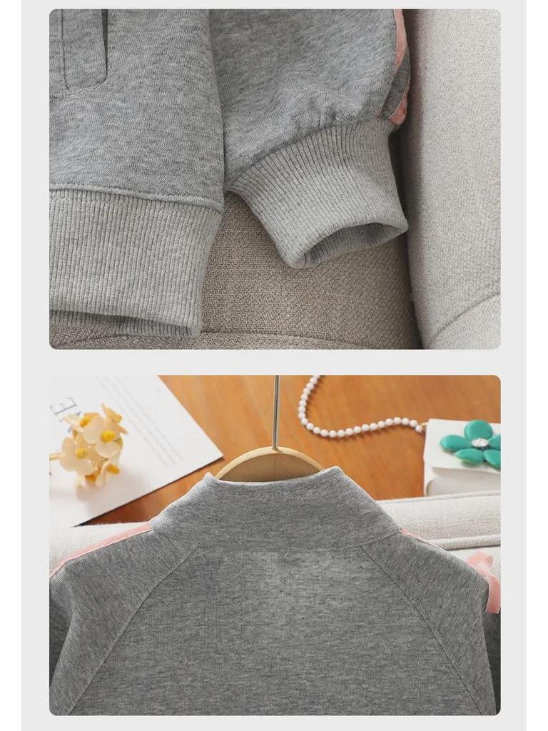 Повседневный комплект из двух предметов: кардиган для девочек на весну и осень: Свободные брюки и куртка для 12-летних детей. Идеально подходит для занятий спортом и повседневной носки.