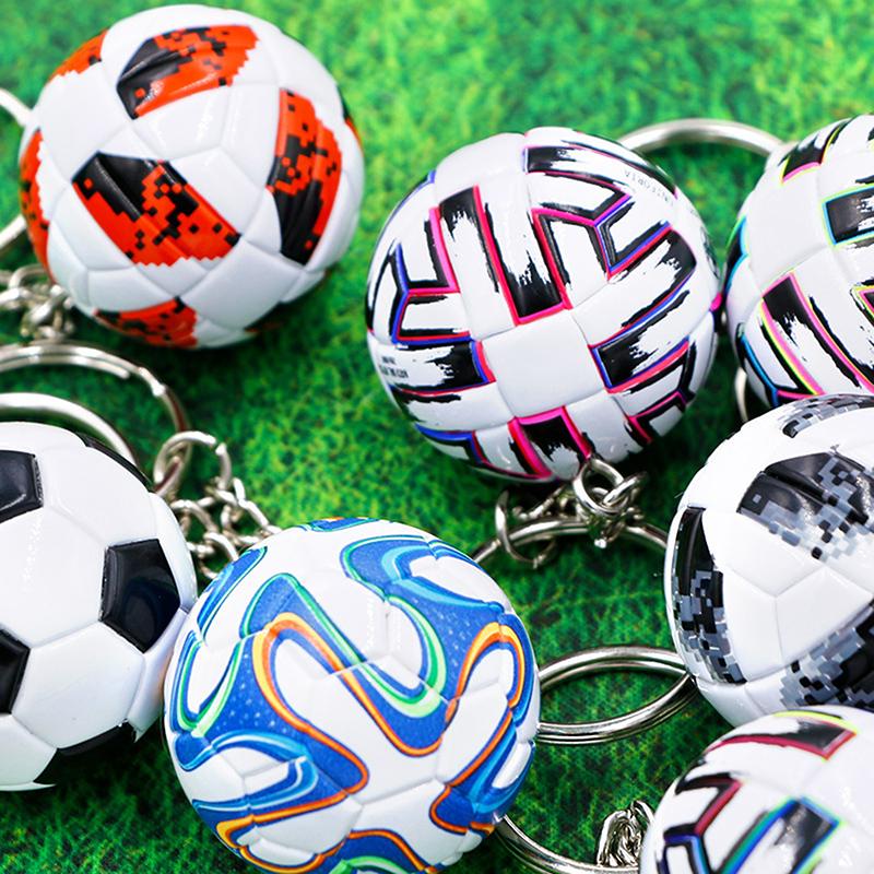 3D Sports Football Souvenirs Pu Leather Keyring Men Soccer Fans Keychain Pendant