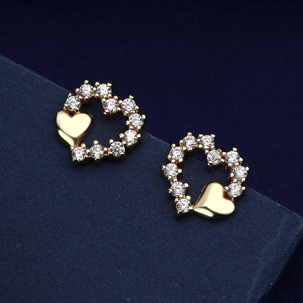 Hot Sale 925 Silver Women Hoop Earrings Luxury Sparkling Pave CZ U Shape Star Moon Fashion Earring for Girl