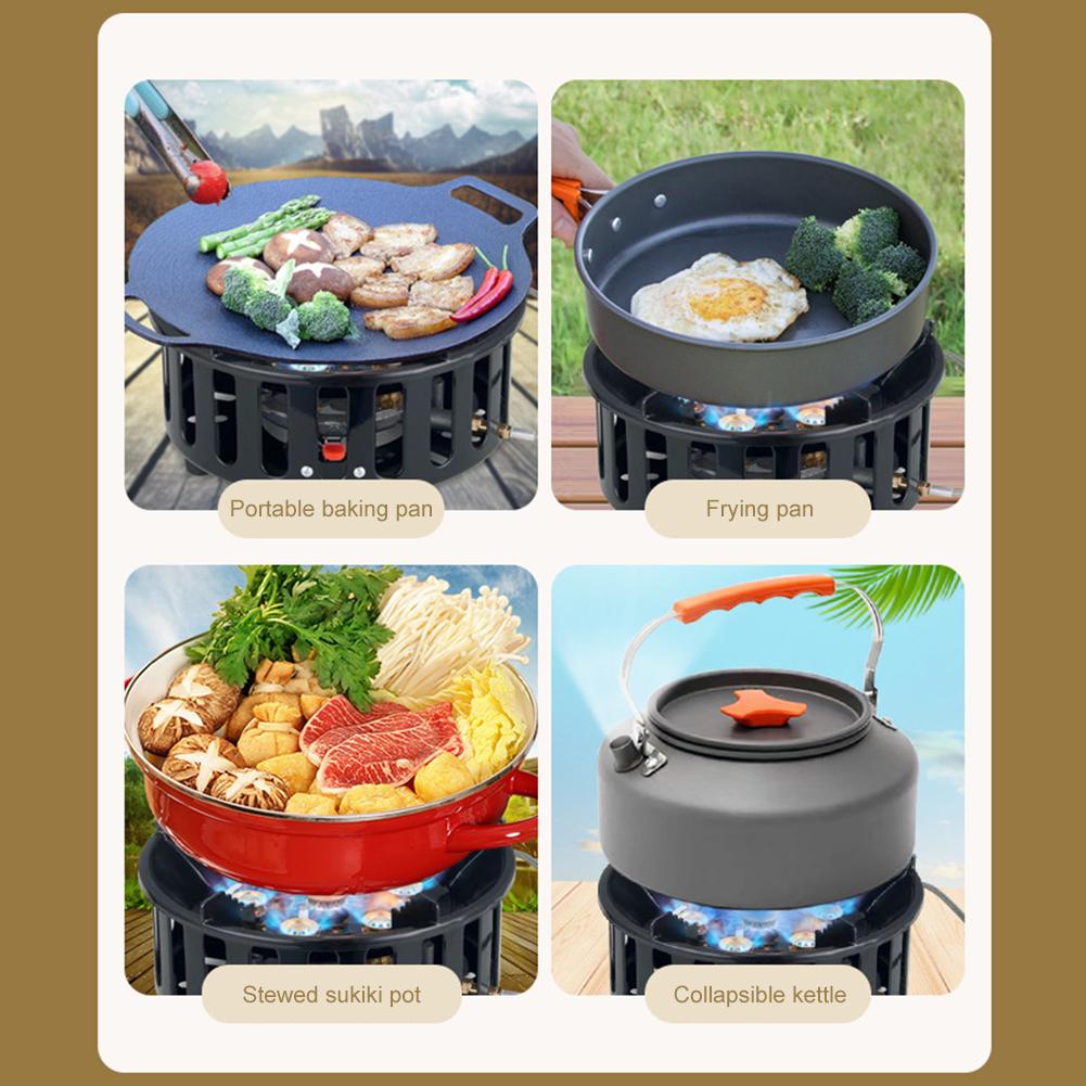 21000W Electronic Ignition Gas Stove with Adapter Portable Outdoor Furnace High Power Furnace for Outdoor Camping Tourist