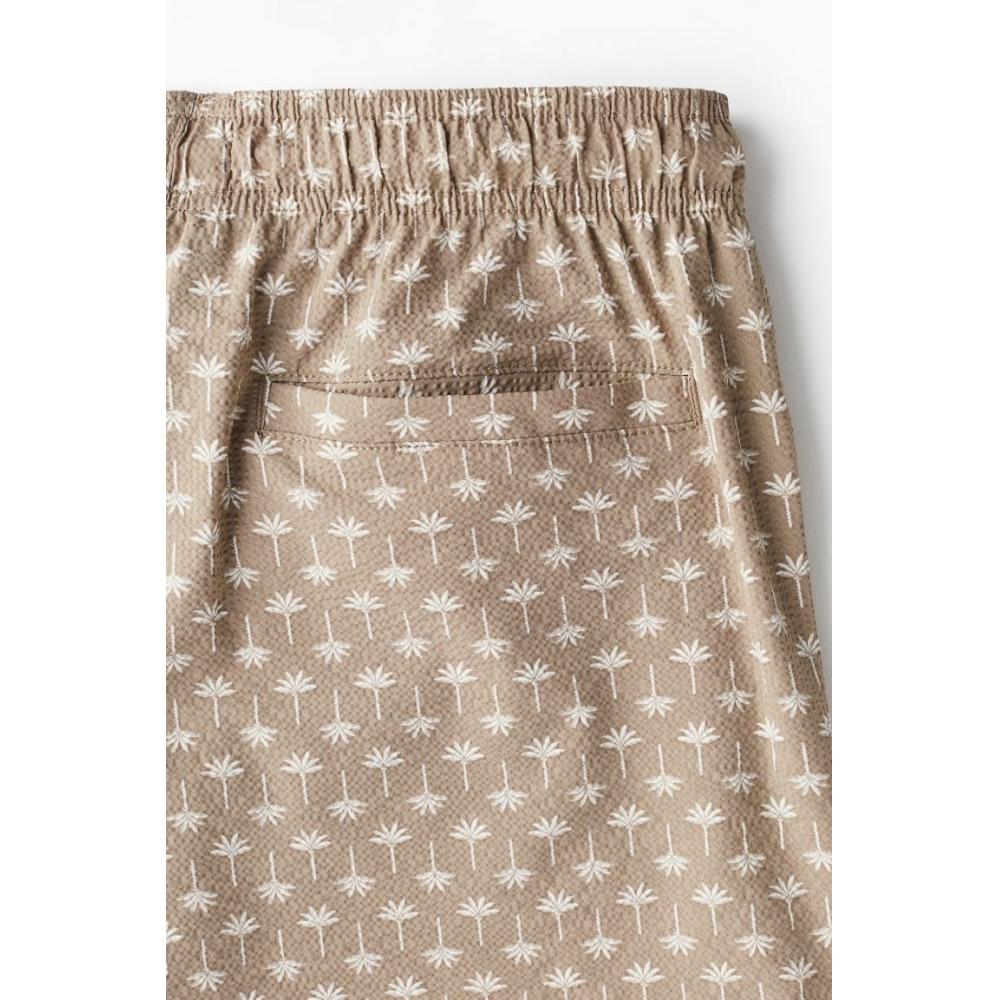 Шорты для плавания HM Seersucker бежевые, цвет пальмы