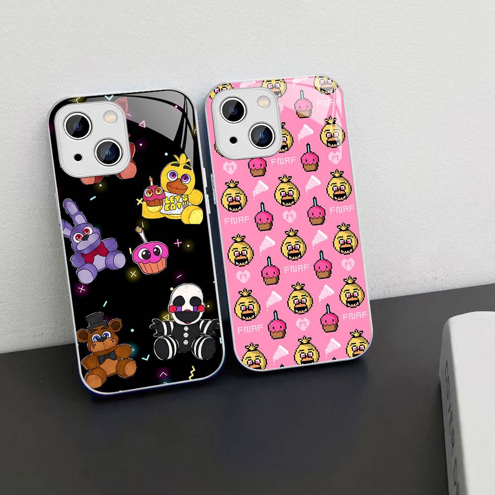 Fnaf Five-nights-At-Freddys Аниме Для iPhone 14 13 12 Mini 11 Pro XS Max X XR 14 Plus Закаленное Стекло Чехол