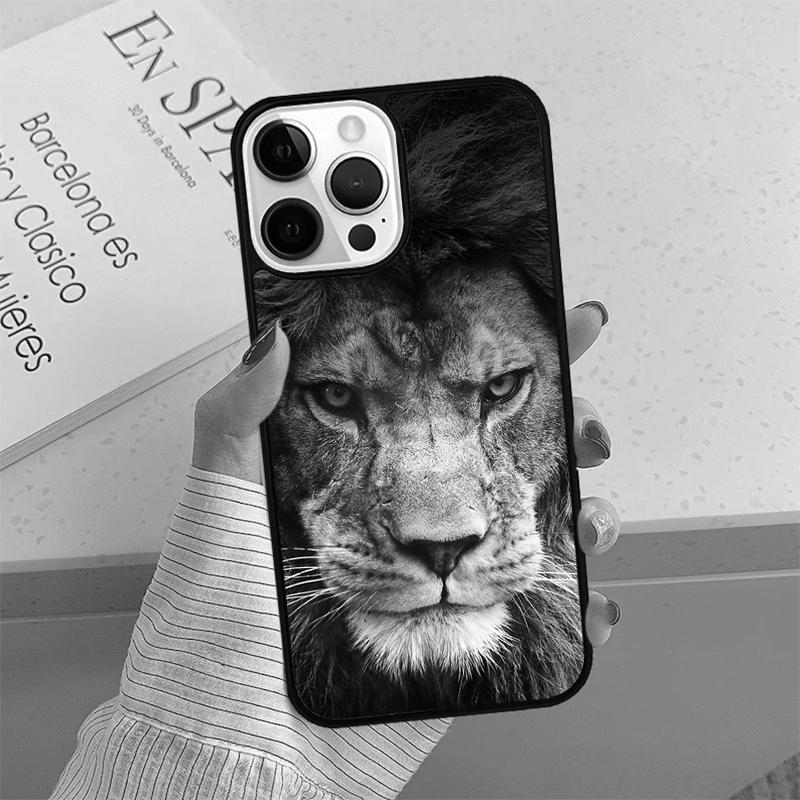 Чехол для телефона с изображением африканского льва, крупной кошки, Для iPhone 17 Air 15 16 16e 14 13 Pro Max Coque 12 11 Pro Max Для Apple PLUS fundas
