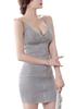 Короткое облегающее сексуальное мини-платье Coco Yuka на молнии и без рукавов, размеры груди и женские (Грей, Л)