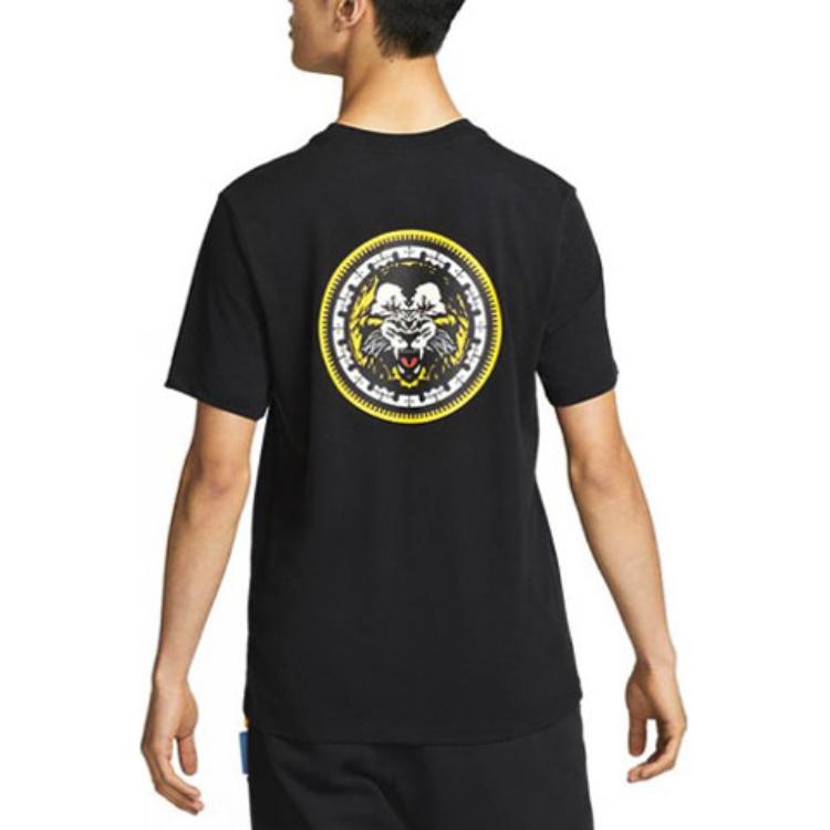 Nike Lebron Animal Print Dri-Fit Футболка с коротким рукавом Мужские топы Черные DR7648-010