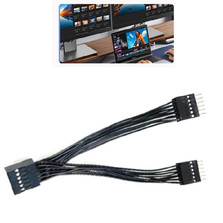 Материнские платы USB 2.0 11-контактный разъем 1 к 2 Удлинитель Хаб Разветвители Адаптеры Конвертеры USB 2.0 Розетка к 2 Штекерам
