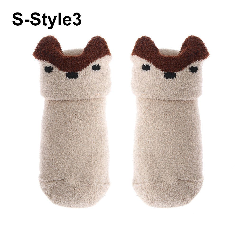 Animals Plush Soft Thickening Floor Sox Coral velvet socks Newborn Toddler Socks Anti-slip Slippers