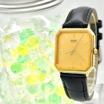 [Новая батарея] Мужские часы SEIKO Золотые Восьмиугольник 6531-5100 510209 Новый ремешок