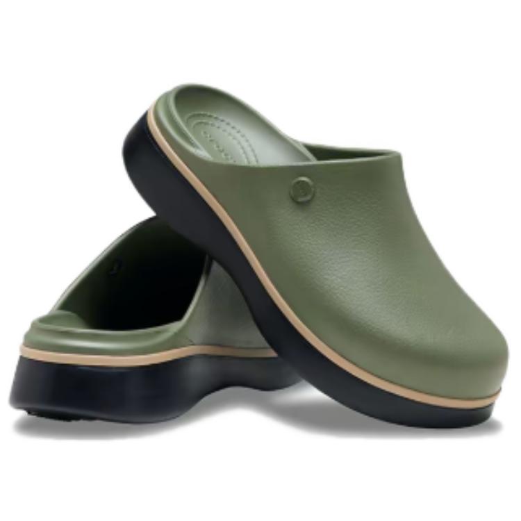 Crocs Спортивные уличные повседневные закрытые шлепанцы из ЭВА женские шлепанцы Цвет хаки-зеленый 214273-3DE