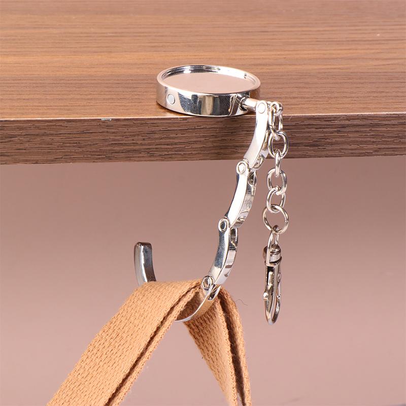 Простой круглый металлический складной крючок-держатель для сумки, портативные крючки для сумок, брелок, подвески для стола, многоцелевой нескользящий крючок