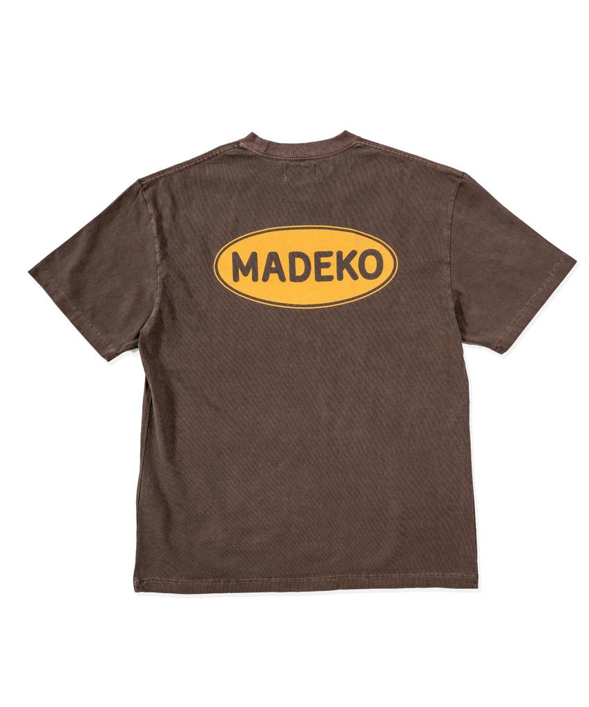 Футболка с логотипом Madeko Signature_Цвет стираный коричневый