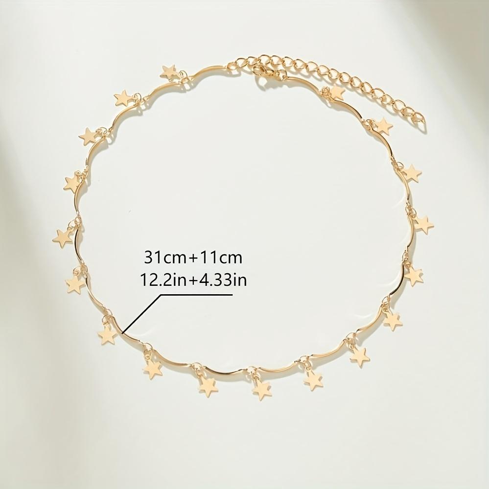 1Pcs Punk Star Pendant Necklace Retro Geometric Tassel Collarbone Chain Charming Elegant Women's Daily Dating Party Zircon