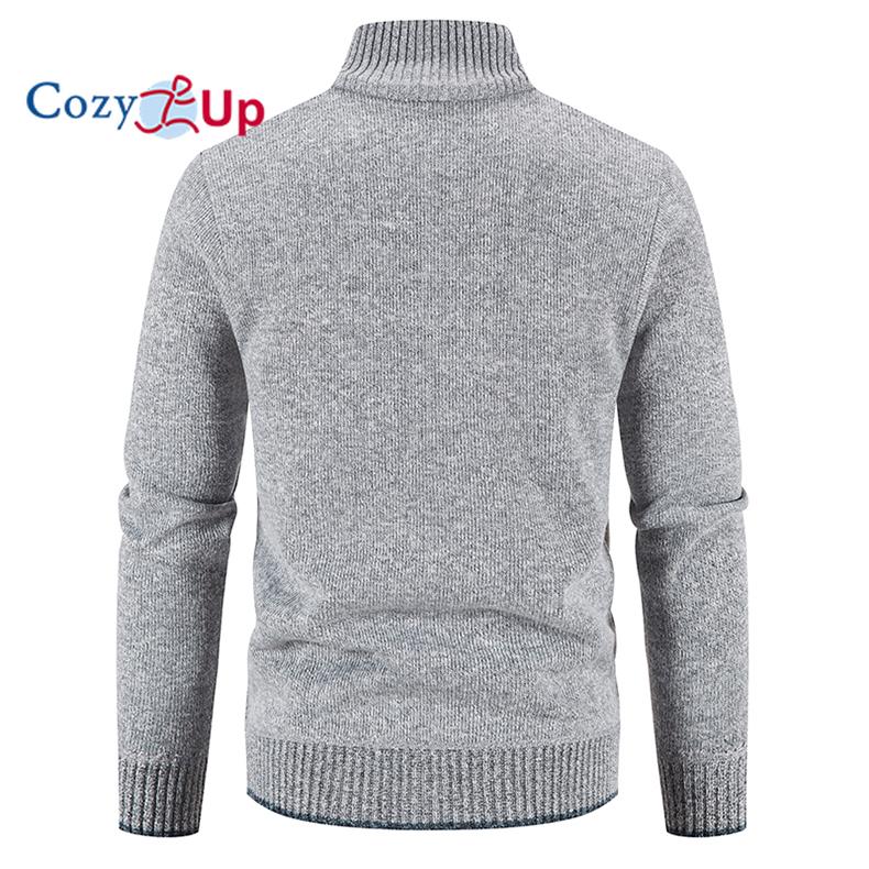 Cozy up мужской маленький воротник-стойка плюс бархатный утолщенный трикотажный кардиган свитер куртка