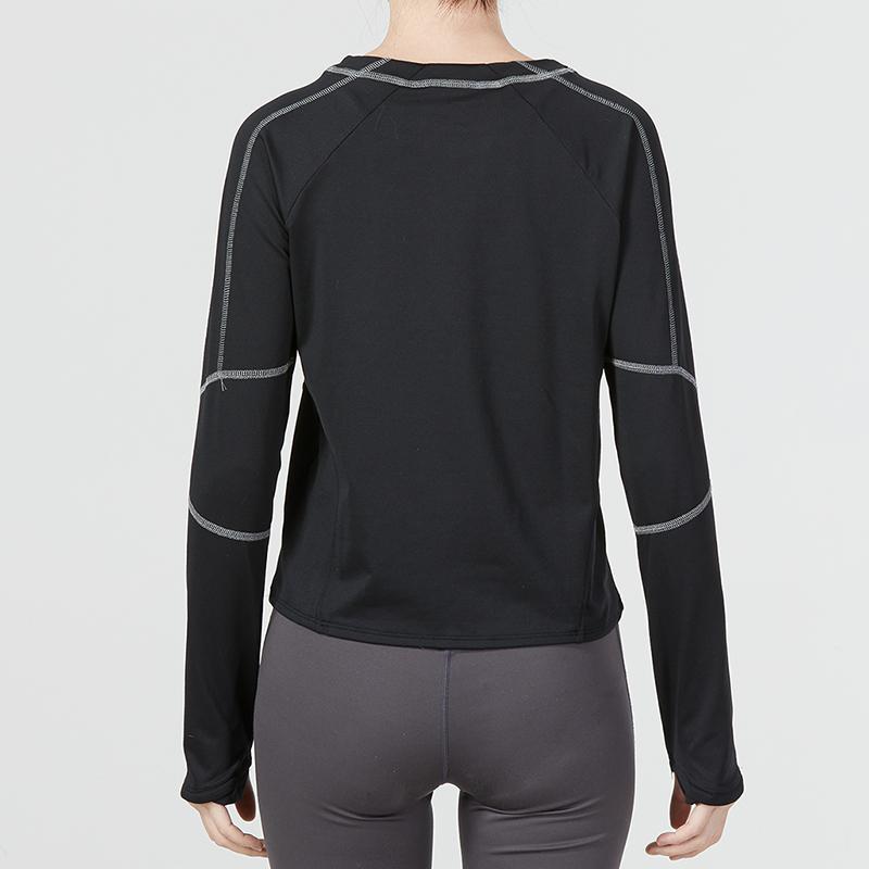 Under Armour Полосатая спортивная повседневная футболка с круглым вырезом и длинными рукавами, женские топы, черные 1373970-001