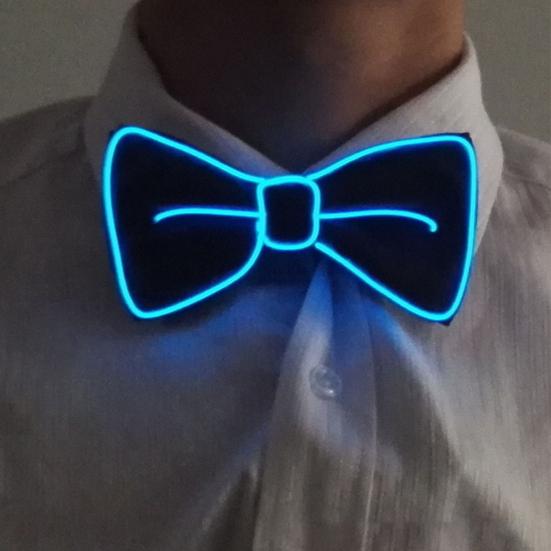 Luminous Necktie Detachable Design Glowing Bow Tie Masquerade Party Halloween Cosplay Costume Accessory