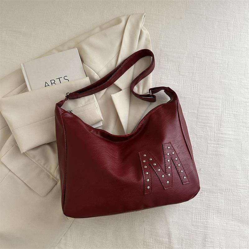 2025 large bag women's trendy Korean version versatile simple large capacity tote bag one-shoulder handbag soft material women's bag crossbody