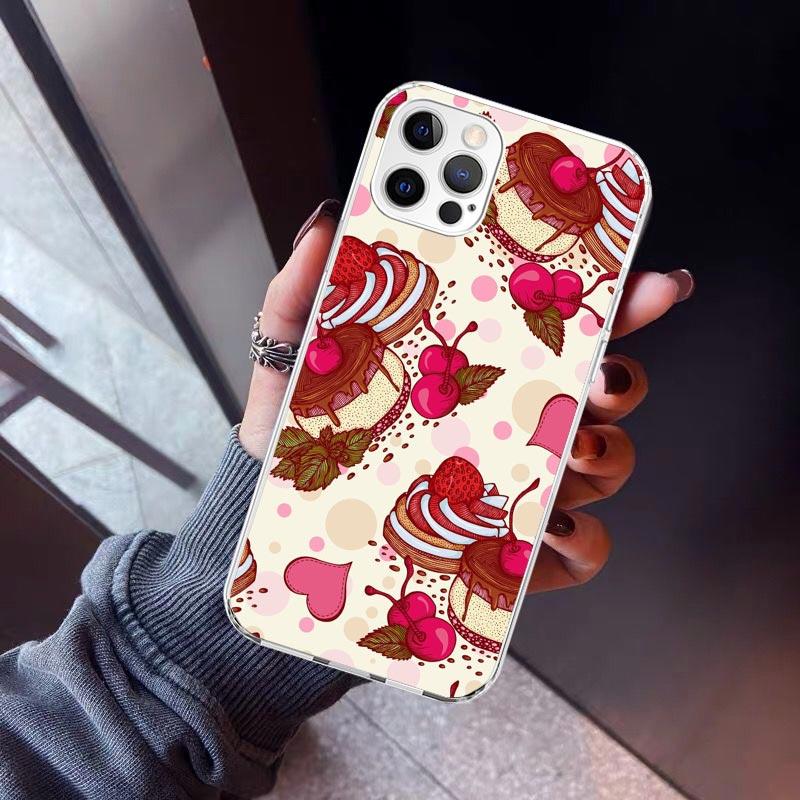 Macaron Ice Cream Cake Doughnut Phone Case For iPhone 17 Air 11 13 Mini 14 15 Plus 16 12 Pro Max 16E SE 7 8 Pattern Soft TPU Bac
