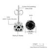 Stud Earrings Unisex Ear Piercing for Men Women 6mm Black Zircon Stylish Simplicity Silver Color Hip Hop Jewelry Gifts Wholesale
