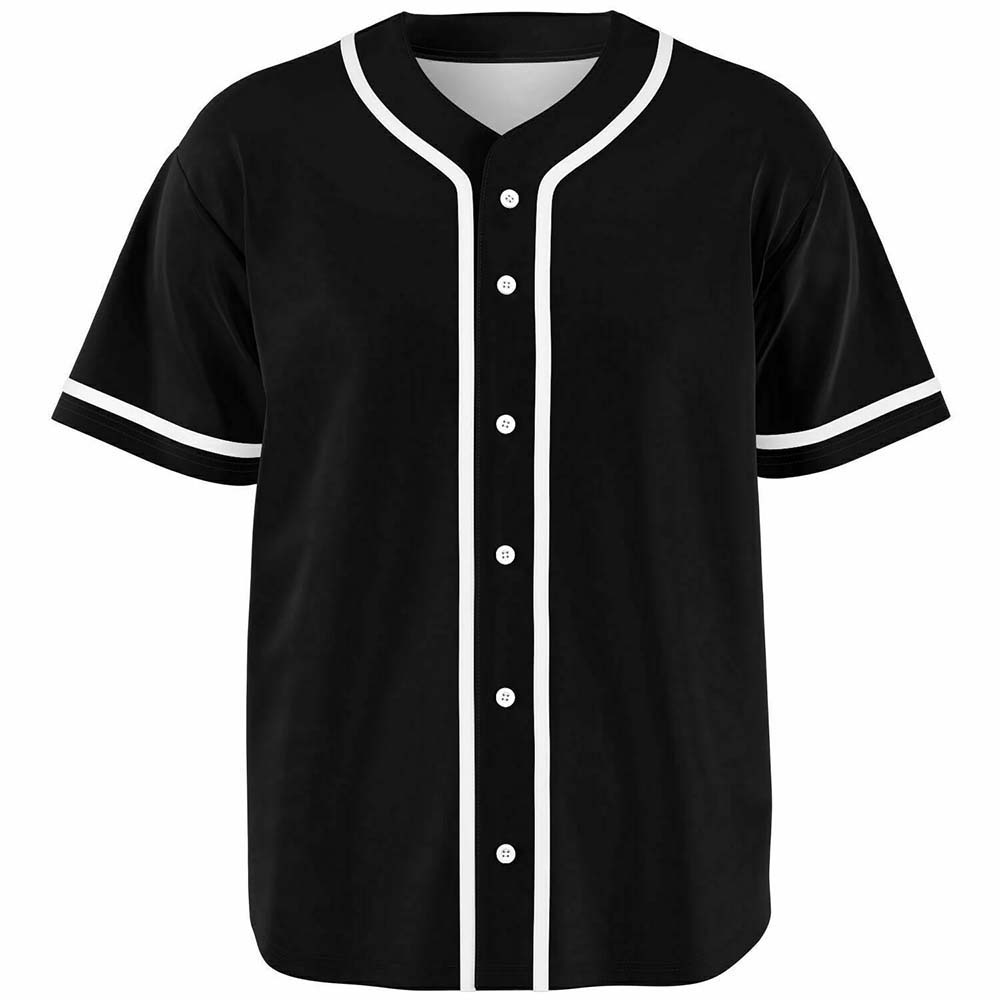 Black White Baseball Jersey Classic Men's Short Sleeve Fashion Clothing Streetwear Unisex Summer Button Up Loose Casual Shirt