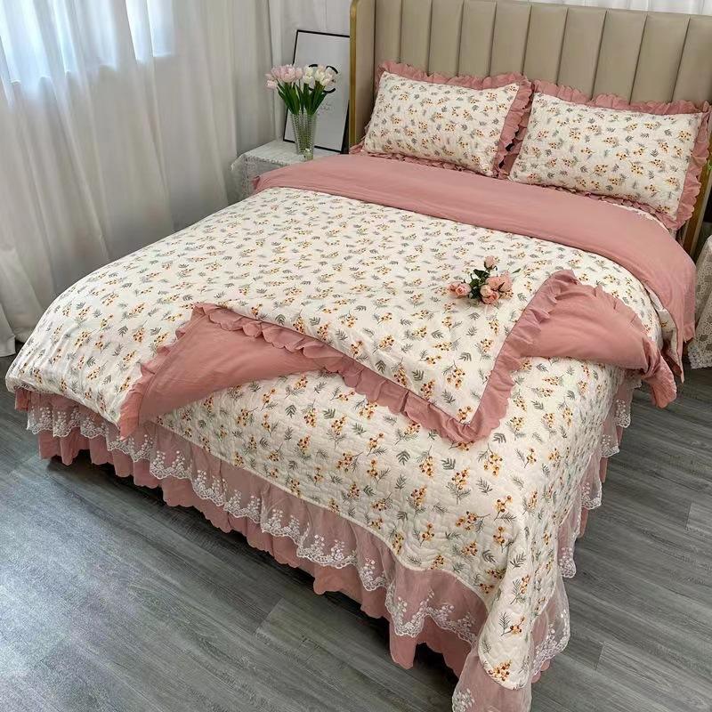 Комплект постельного белья класса А для матери и младенца, 4 предмета, утолщенные стеганые простыни, 3 предмета, комплект маленького жаккардового пододеяльника из бамбукового хлопка, осень, зима