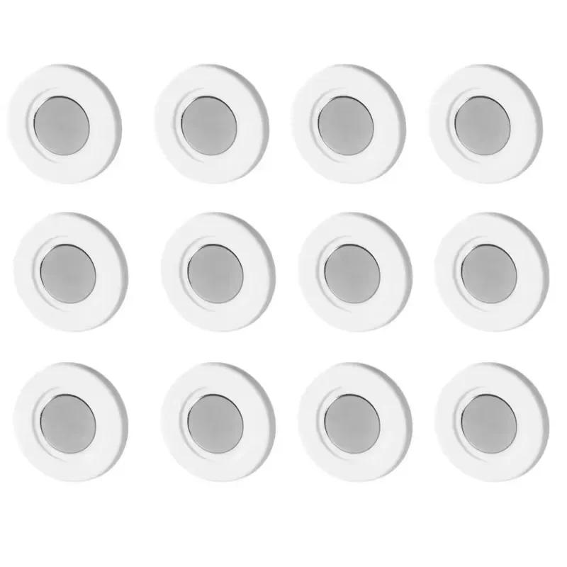 3/6/12pcs Self-adhesive Magnetic Remote Holder - Wall Mount for TV/AC/DVD Remotes, White Space-Saving Design
