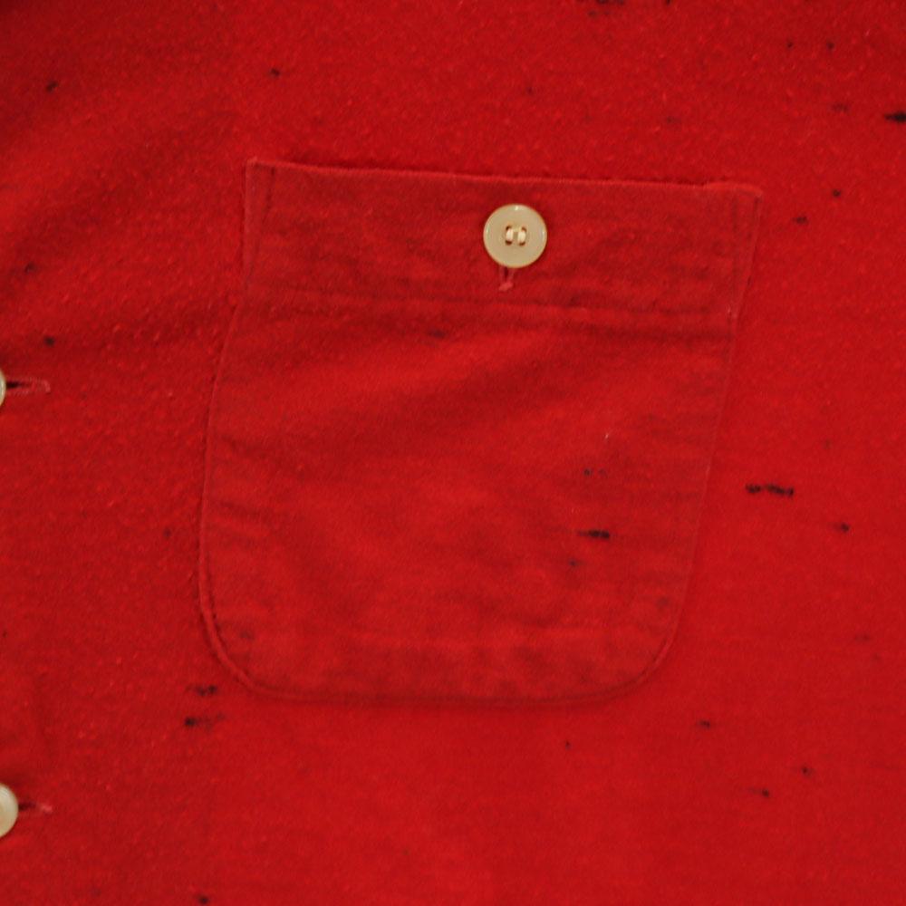 Washington 50s Vintage open collar box cut Long sleeve flannel Open collar shirt Men's Used