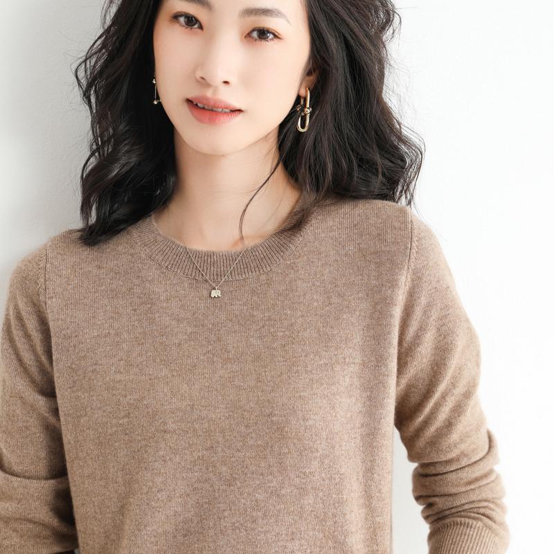 Winter Classic Style Cashmere Pullover Fashion Merino Wool Sweater Round Neck Long Sleeve Knitwear Soft Warm Basic' Clothing Top