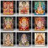 Religious-themed India Gold Ganesha Temple Tinplate Painting Poster Print, Wall Art, Suitable for Living Room Wall Decoration.